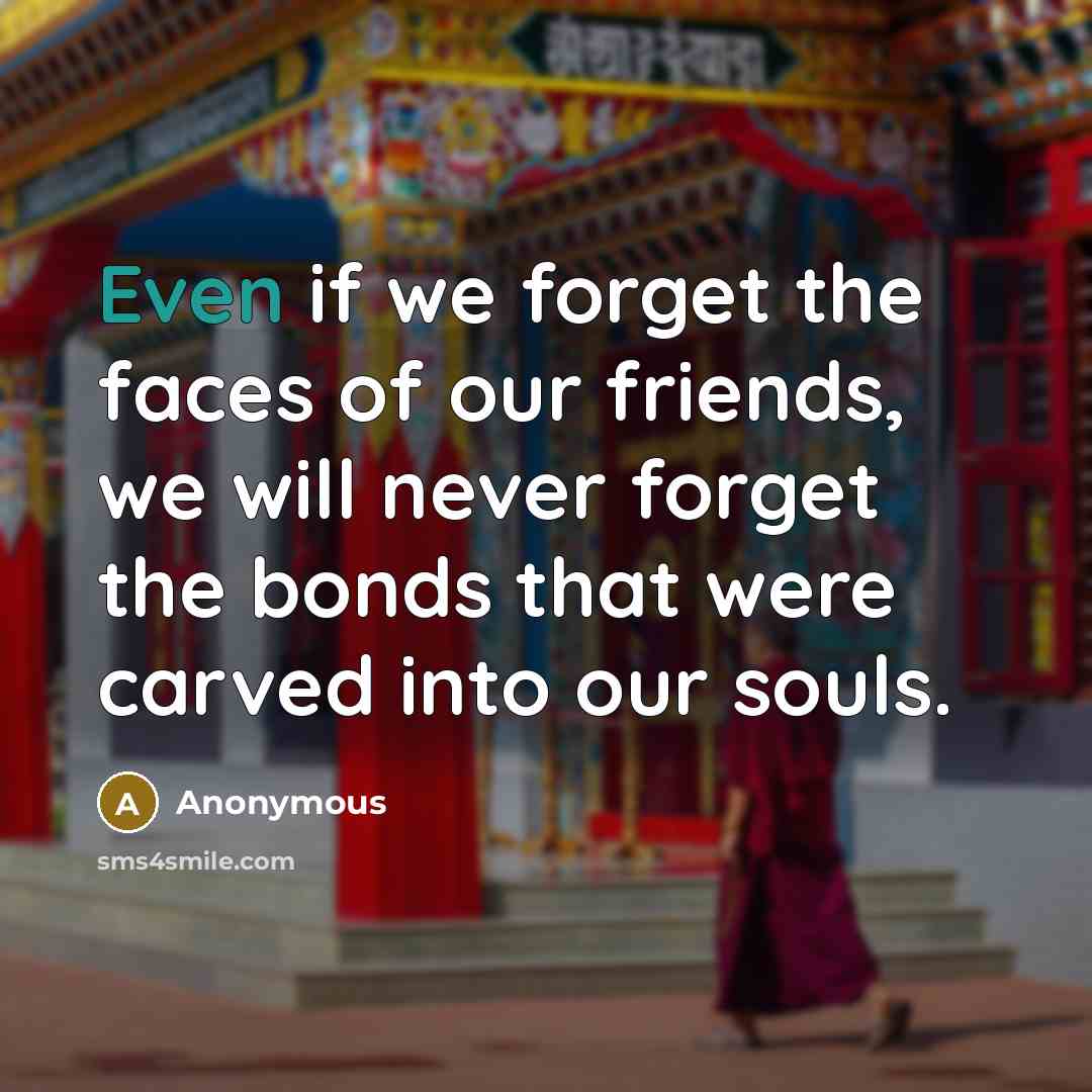 “Even if we forget the faces of our friends, we will never forget the bonds that were carved into our souls.” quote by Anonymous