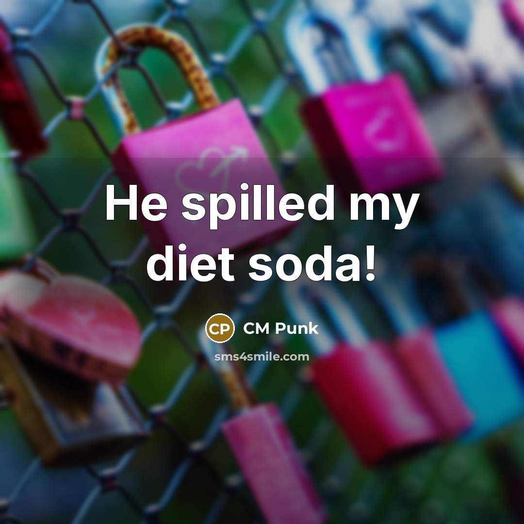 “He spilled my diet soda!…” quote by CM Punk