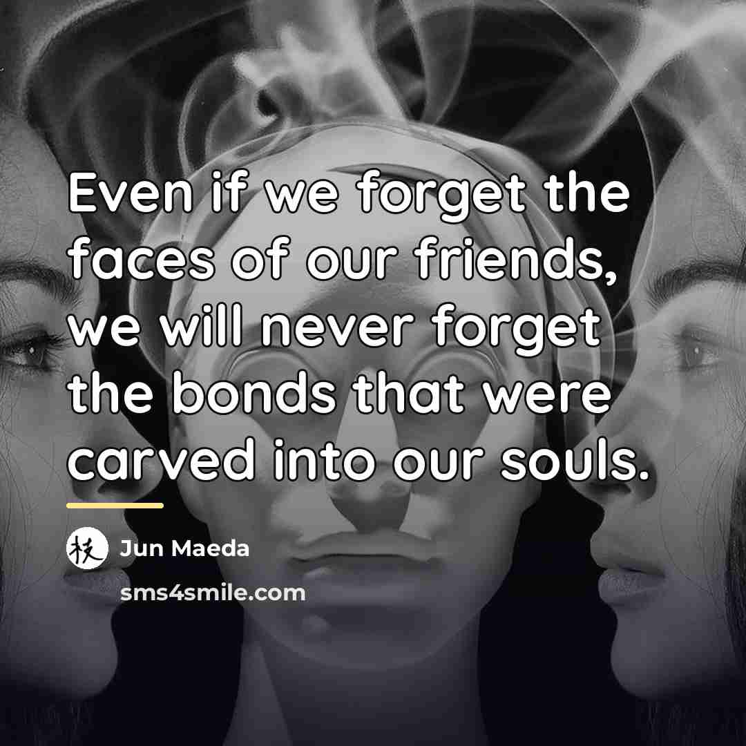 “Even if we forget the faces of our friends, we…” quote by Anonymous