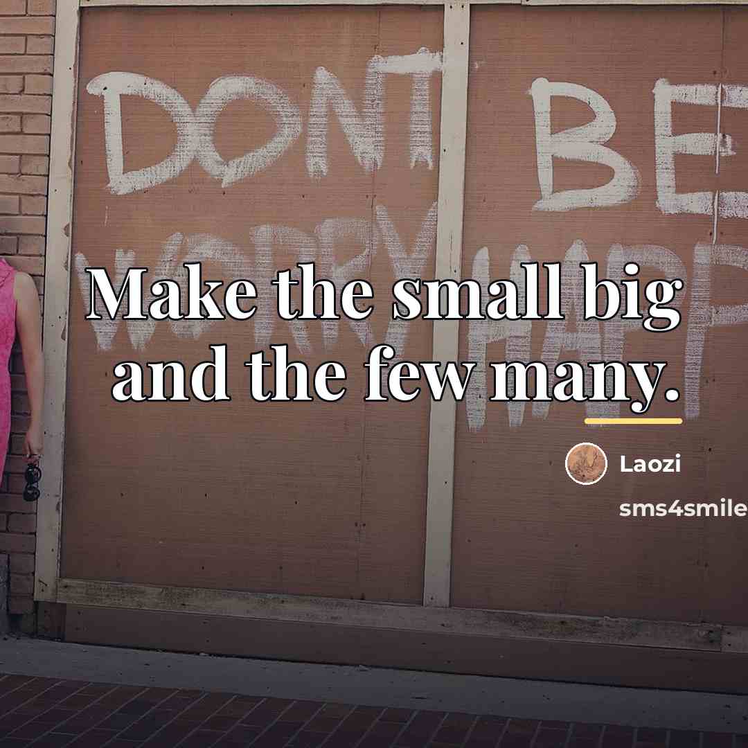 “Make the small big and the few many.…” quote by Laozi