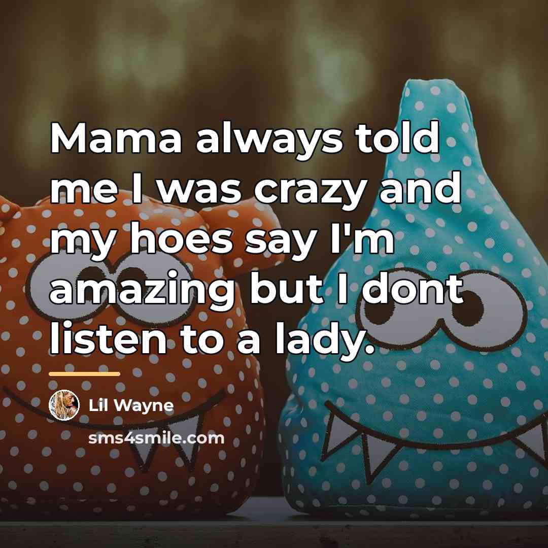 “Mama always told me I was crazy and my hoes…” quote by Lil Wayne