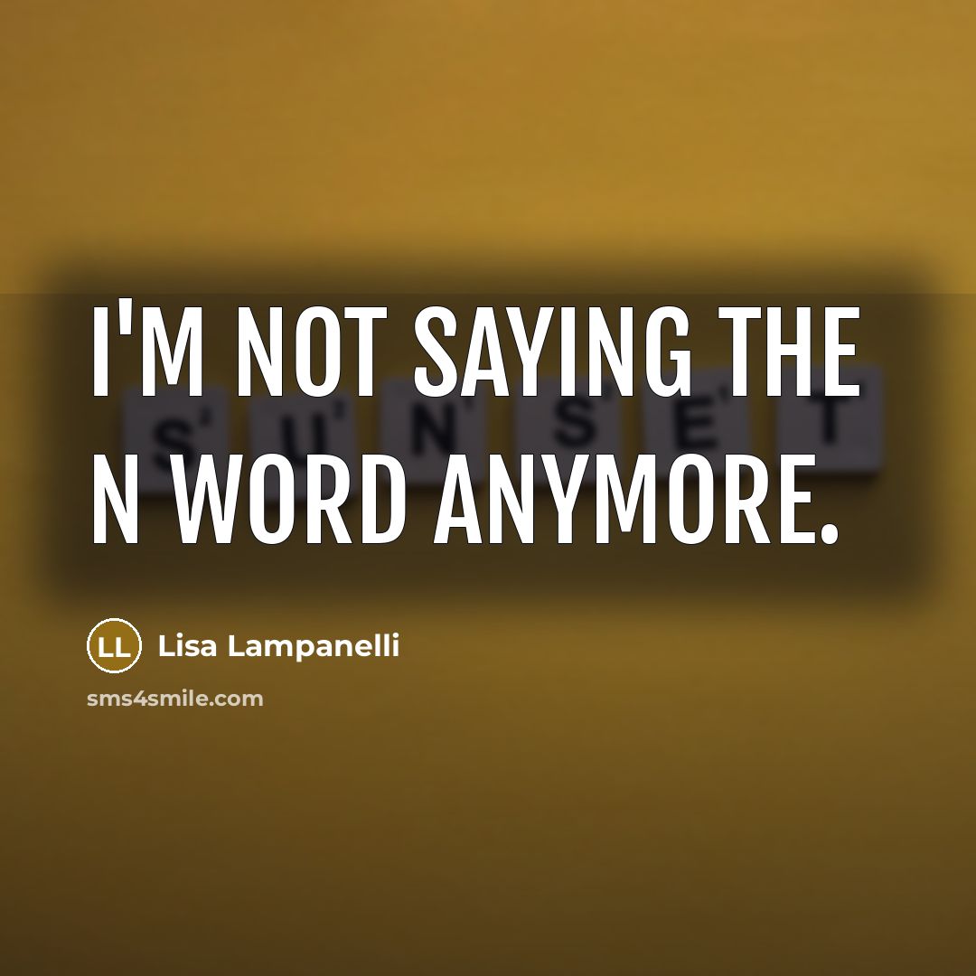 “I'm not saying the N word anymore.…” quote by Lisa Lampanelli