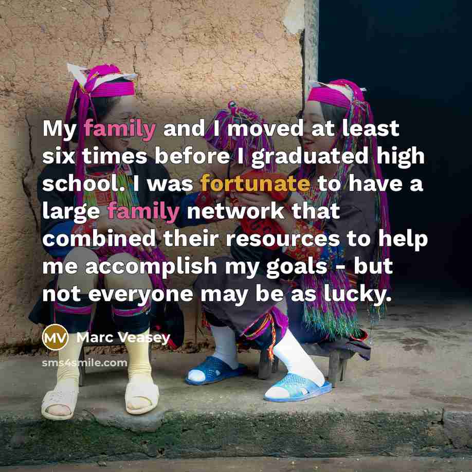 “My family and I moved at least six times before…” quote by Marc Veasey