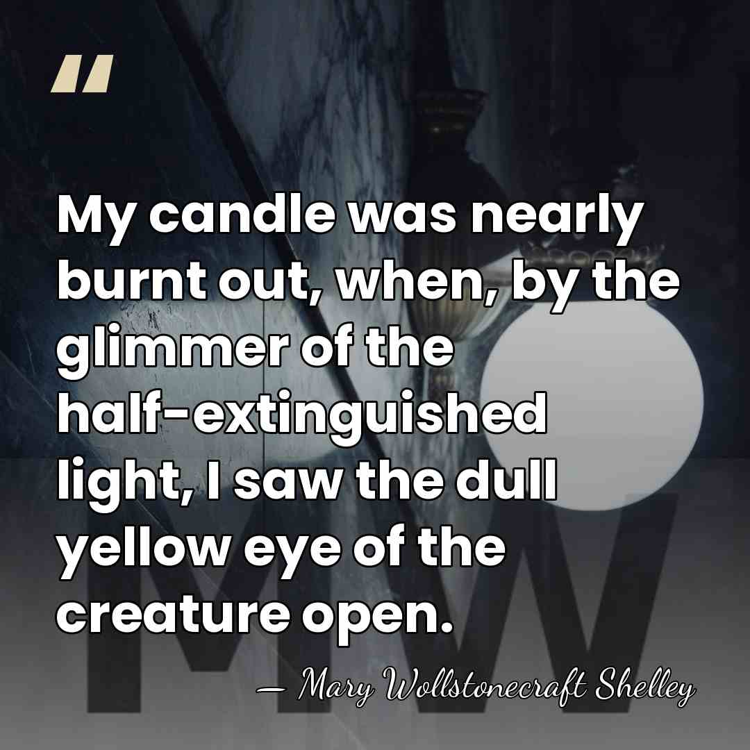 My candle was nearly burnt out, when, by the glimmer of the&hellip; - Mary Wollstonecraft Shelley