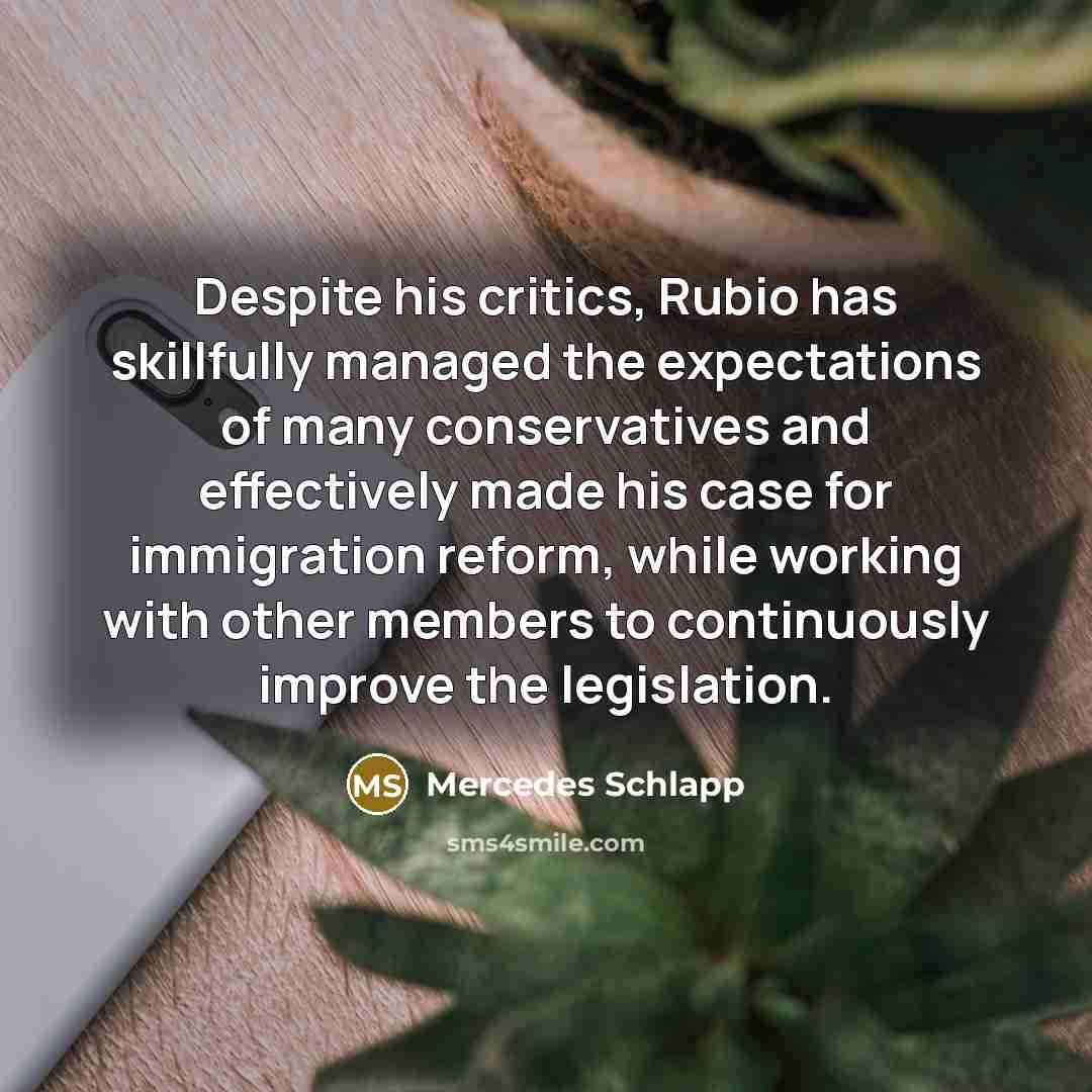 “Despite his critics, Rubio has skillfully managed the expectations of…” quote by Mercedes Schlapp