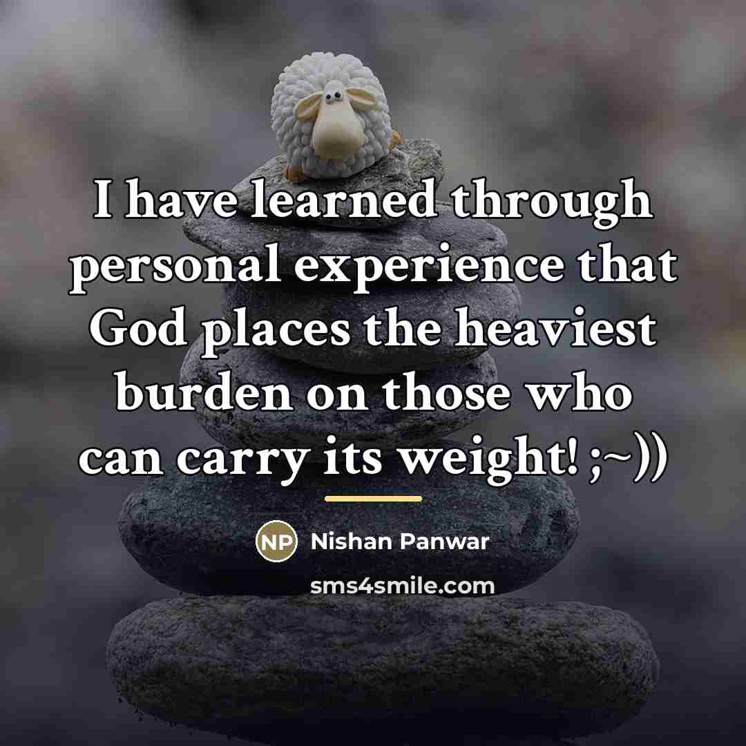 “I have learned through personal experience that God places the…” quote by Nishan Panwar
