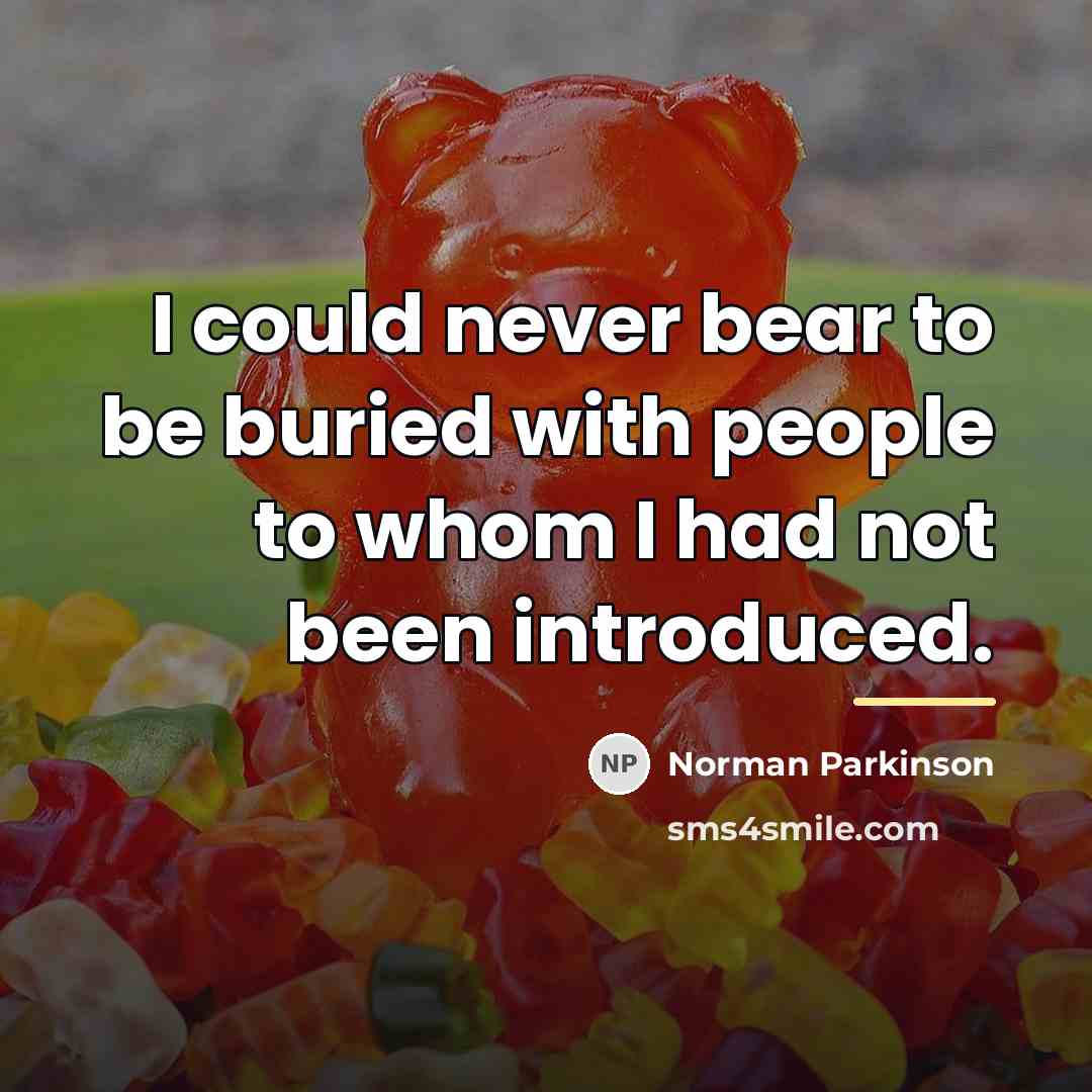 “I could never bear to be buried with people to…” quote by Norman Parkinson