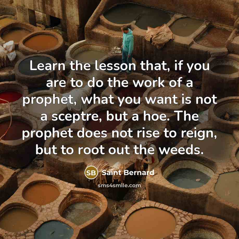 “Learn the lesson that, if you are to do the…” quote by Saint Bernard
