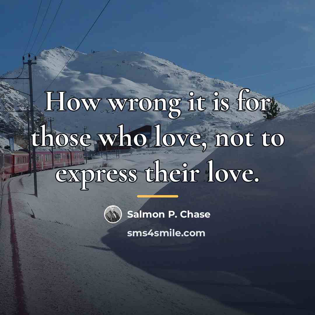 “How wrong it is for those who love, not to…” quote by Salmon P. Chase