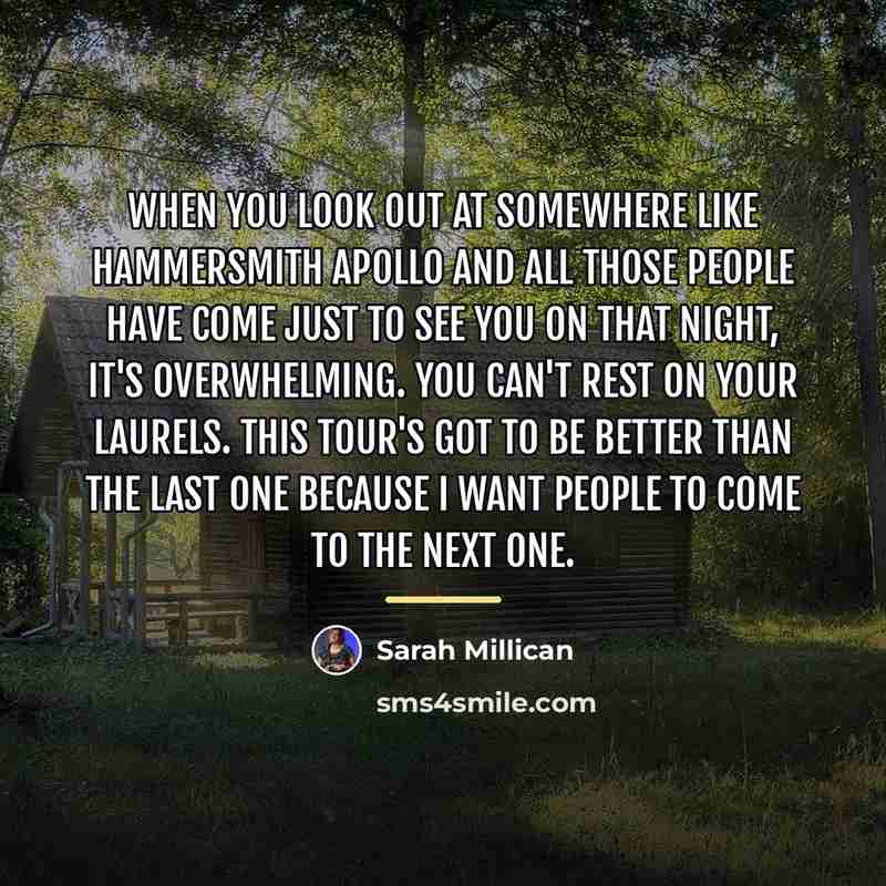 “When you look out at somewhere like Hammersmith Apollo and…” quote by Sarah Millican
