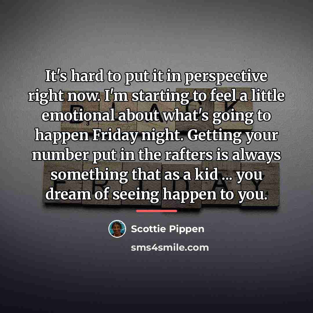 “It's hard to put it in perspective right now. I'm…” quote by Scottie Pippen