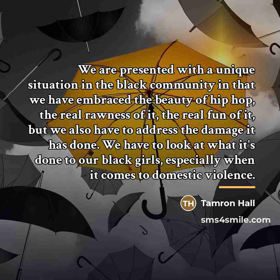 “We are presented with a unique situation in the black…” quote by Tamron Hall