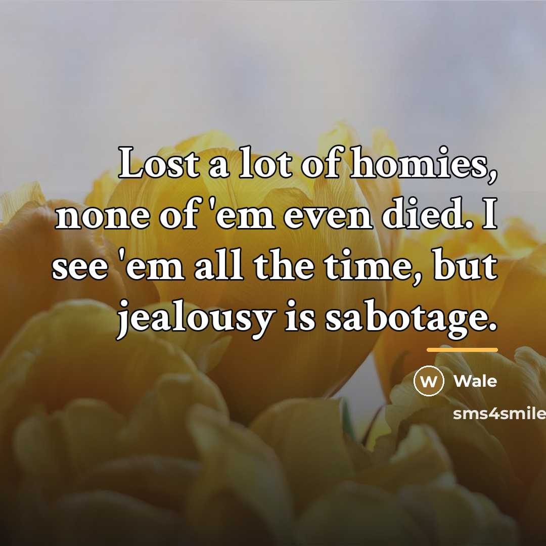 “Lost a lot of homies, none of 'em even died.…” quote by Wale