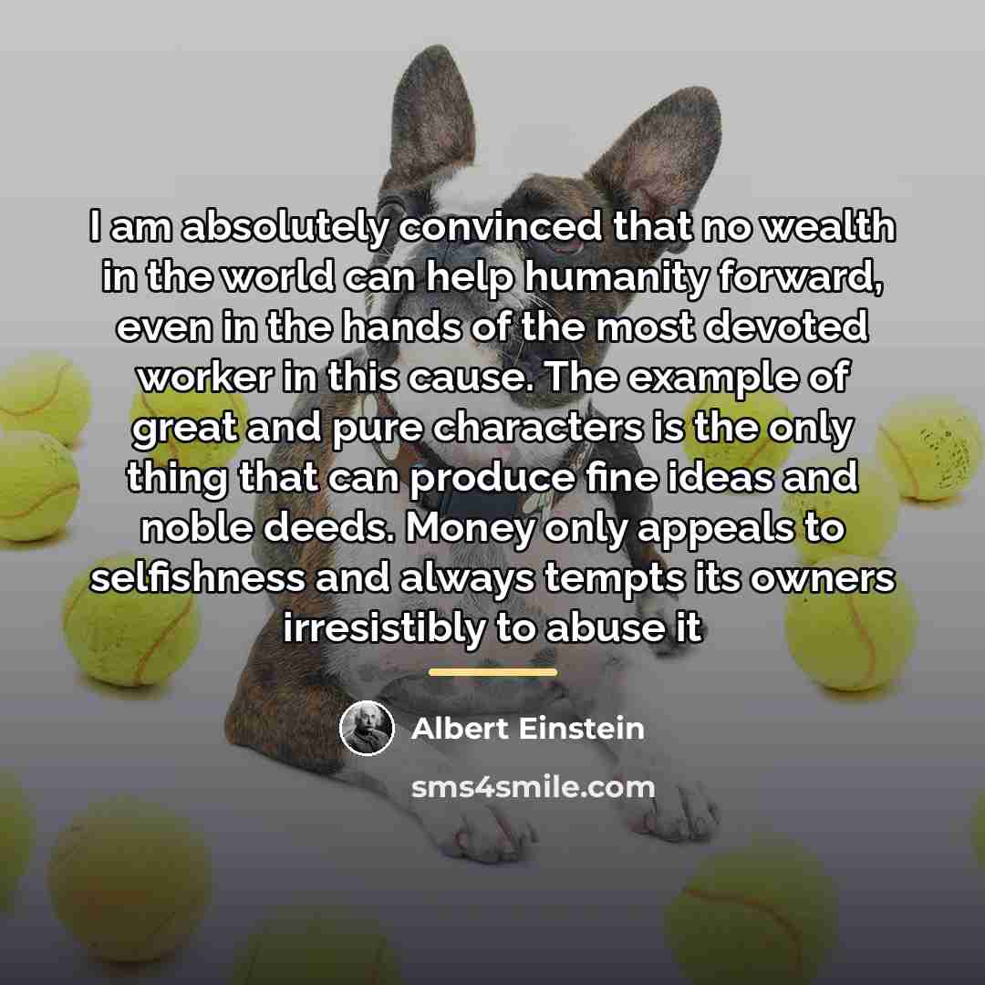 “I am absolutely convinced that no wealth in the world…” quote by Albert Einstein