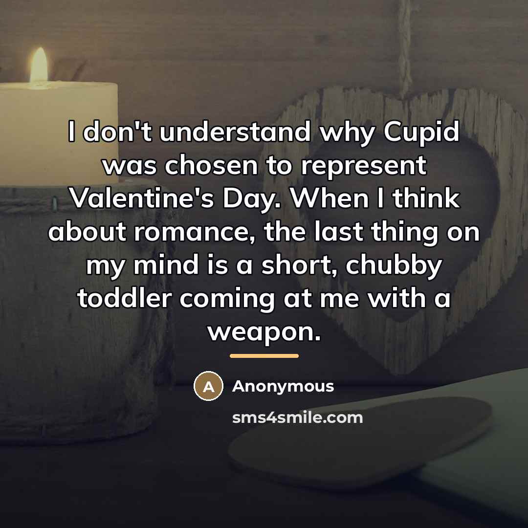 “I don't understand why Cupid was chosen to represent Valentine's…” quote by Anonymous
