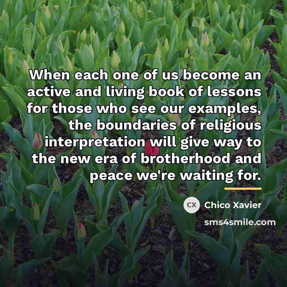 “When each one of us become an active and living…” quote by Chico Xavier