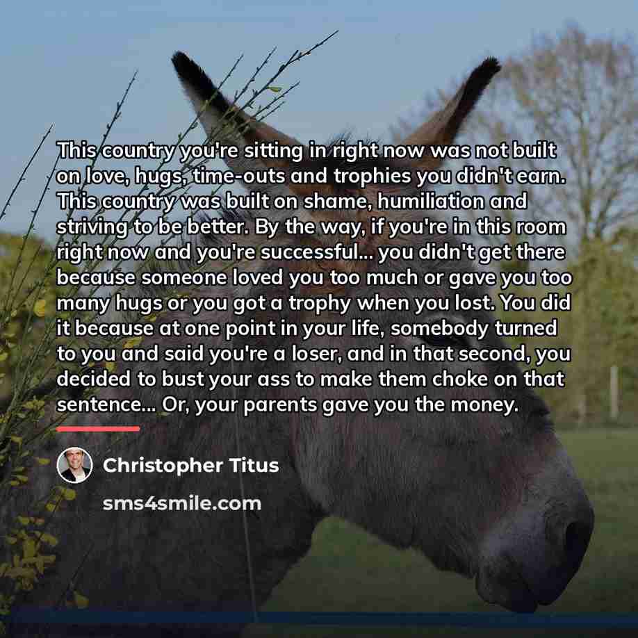 “This country you're sitting in right now was not built…” quote by Christopher Titus