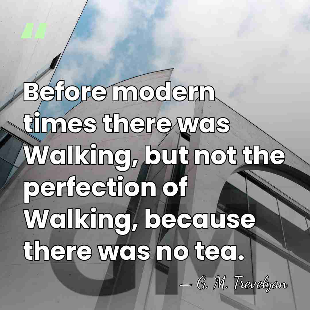 Before modern times there was Walking, but not the perfection of Walking,&hellip; - G. M. Trevelyan