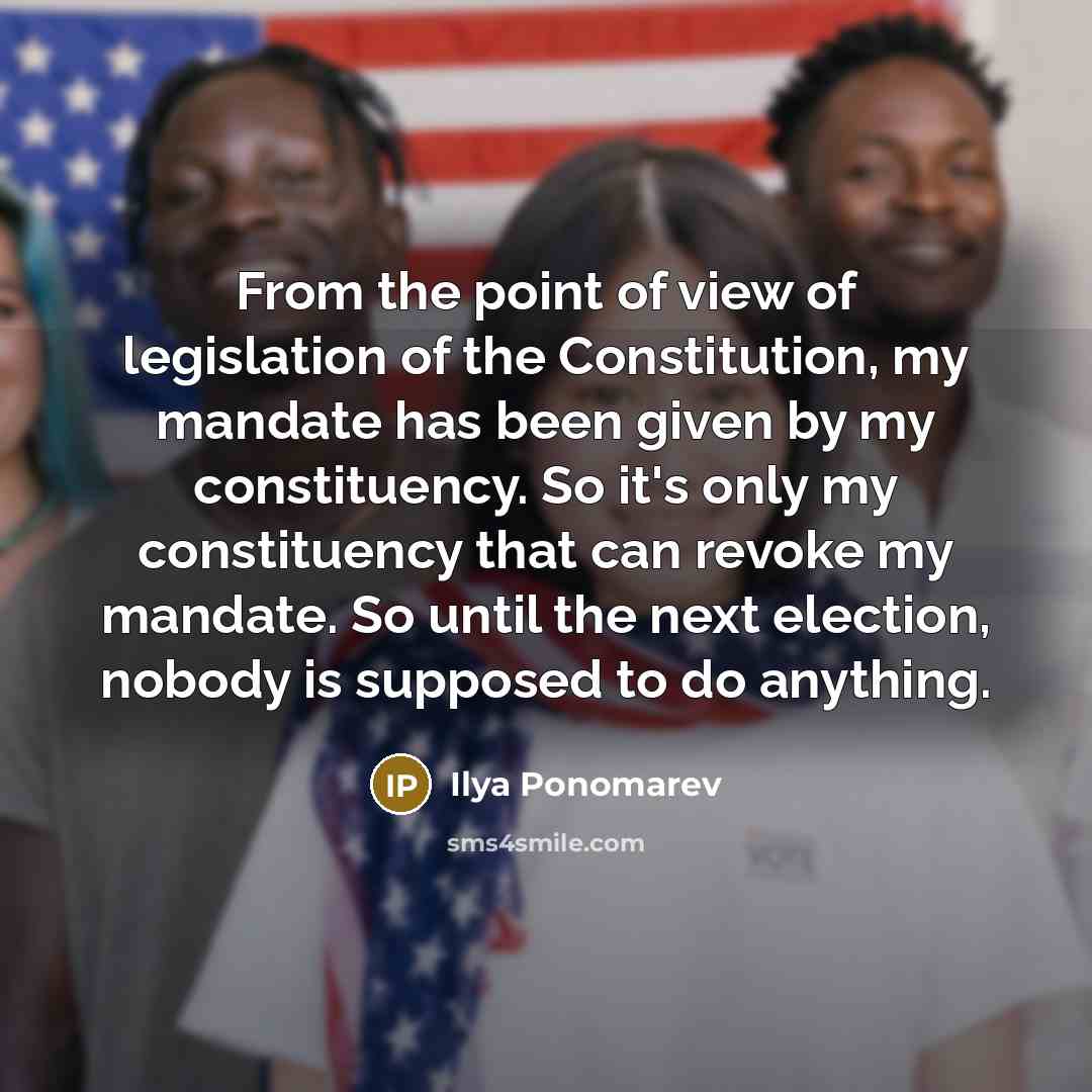 “From the point of view of legislation of the Constitution,…” quote by Ilya Ponomarev