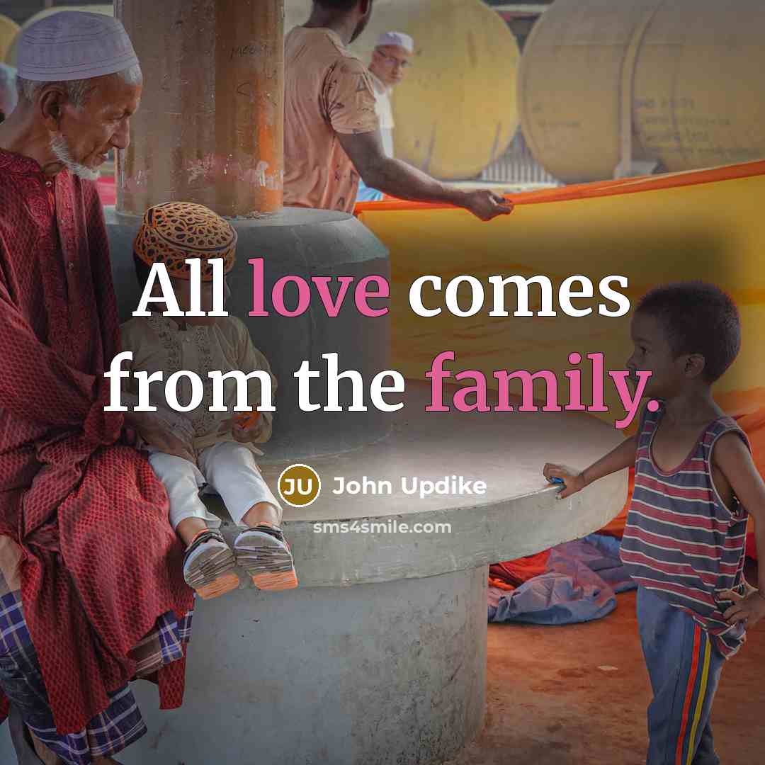 “All love comes from the family.” quote by John Updike