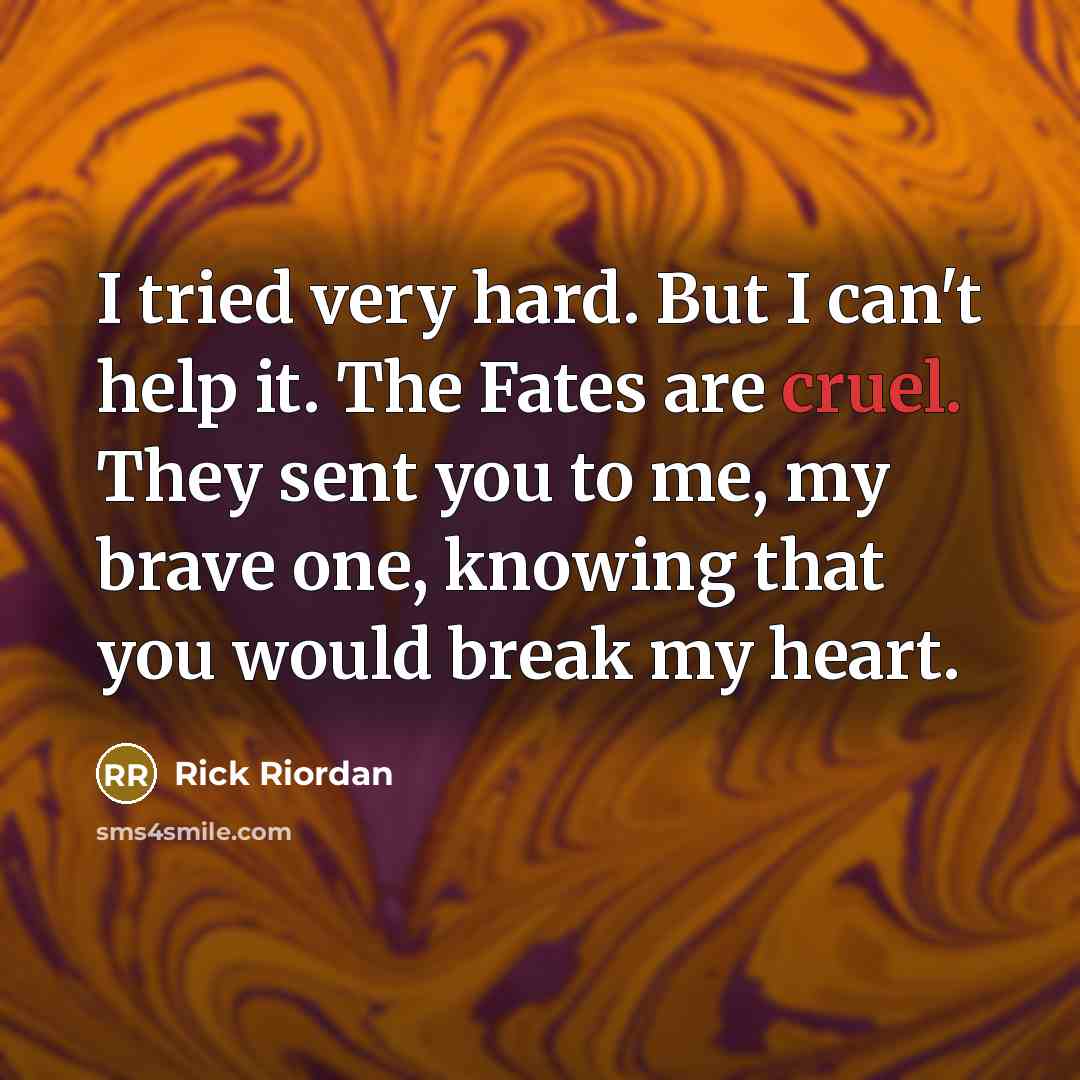 “I tried very hard. But I can't help it. The…” quote by Rick Riordan