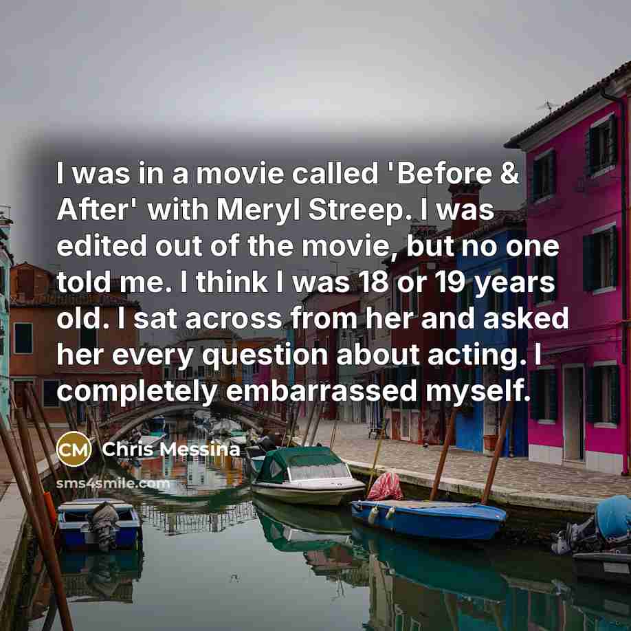 “I was in a movie called 'Before & After' with…” quote by Chris Messina