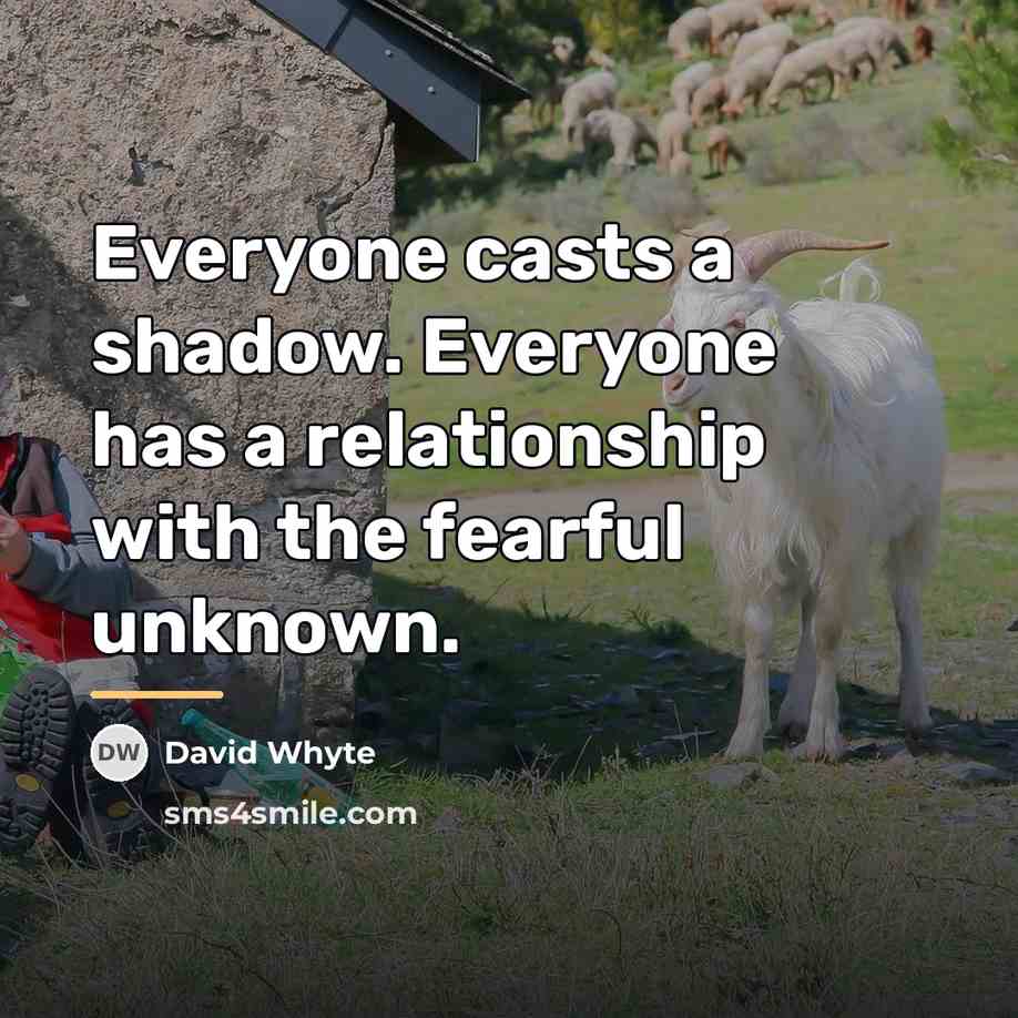 “Everyone casts a shadow. Everyone has a relationship with the…” quote by David Whyte