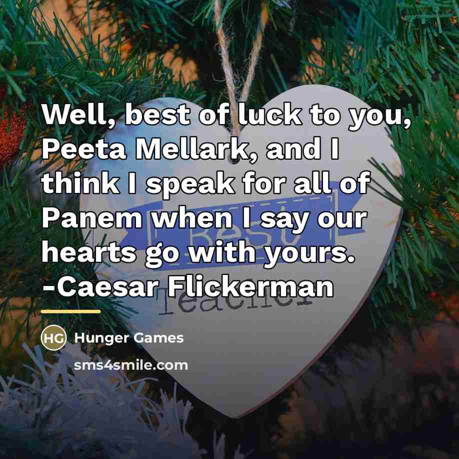 “Well, best of luck to you, Peeta Mellark, and I…” quote by Hunger Games