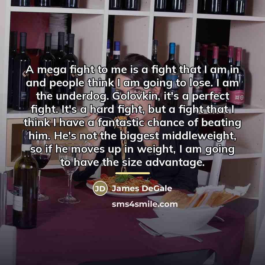 “A mega fight to me is a fight that I…” quote by James DeGale