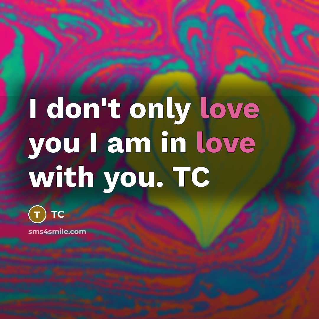 “I don't only love you I am in love with…” quote by TC