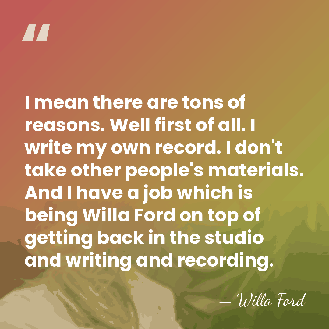 I mean there are tons of reasons. Well first of all. I&hellip; - Willa Ford