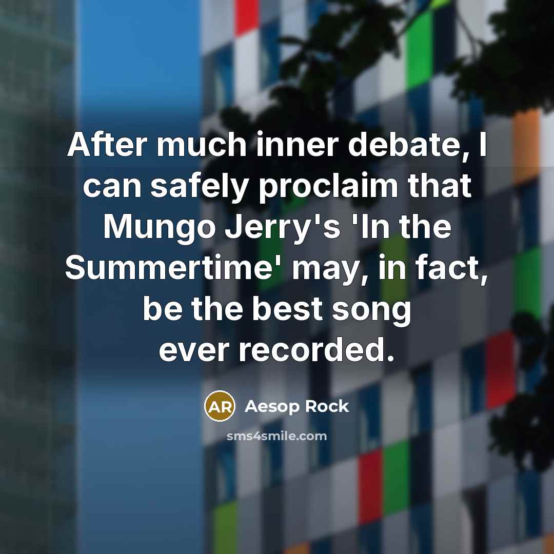 “After much inner debate, I can safely proclaim that Mungo…” quote by Aesop Rock