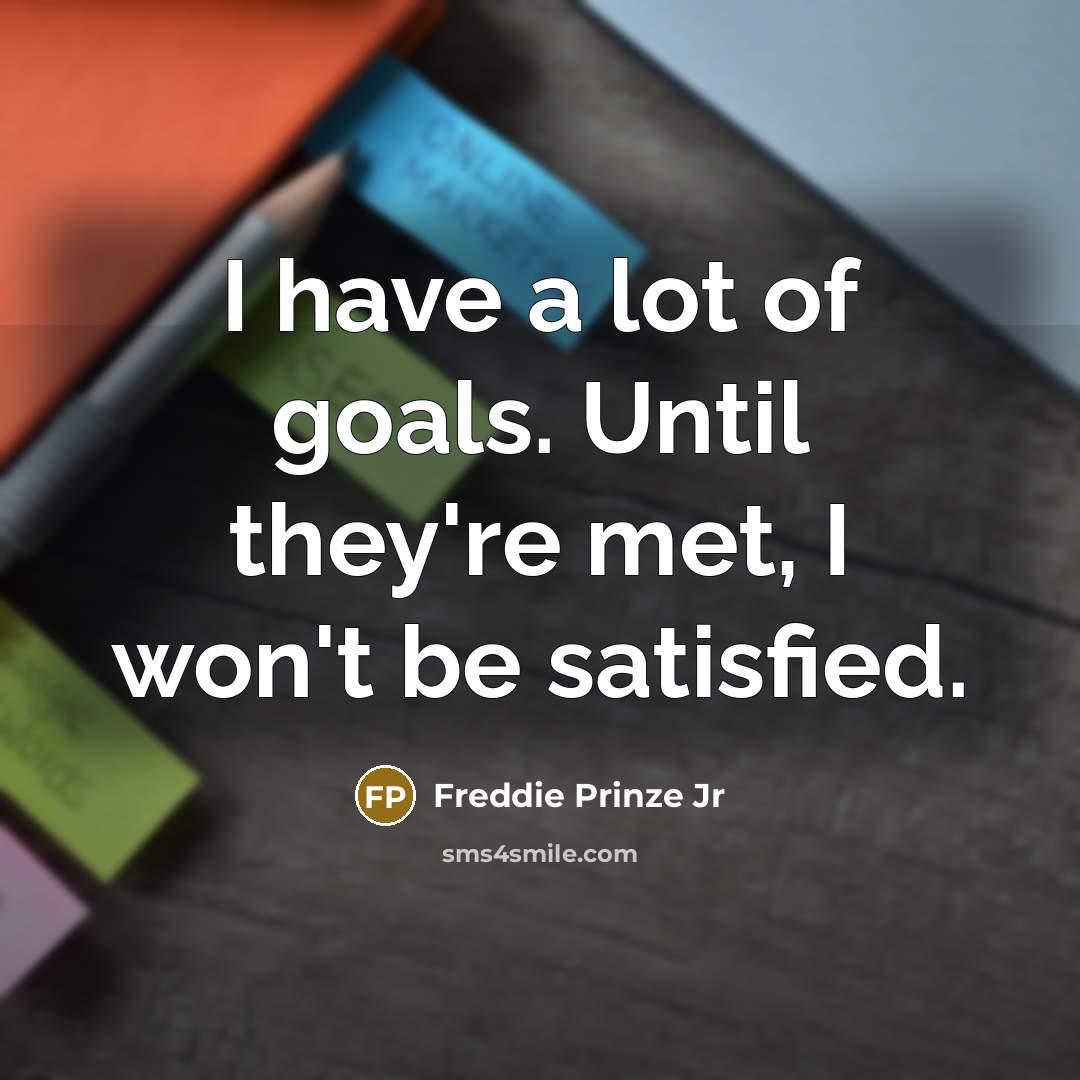 “I have a lot of goals. Until they're met, I…” quote by Freddie Prinze Jr