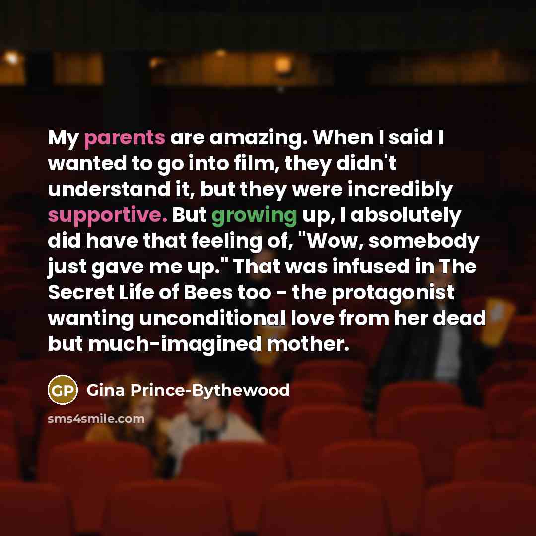 “My parents are amazing. When I said I wanted to…” quote by Gina Prince-Bythewood