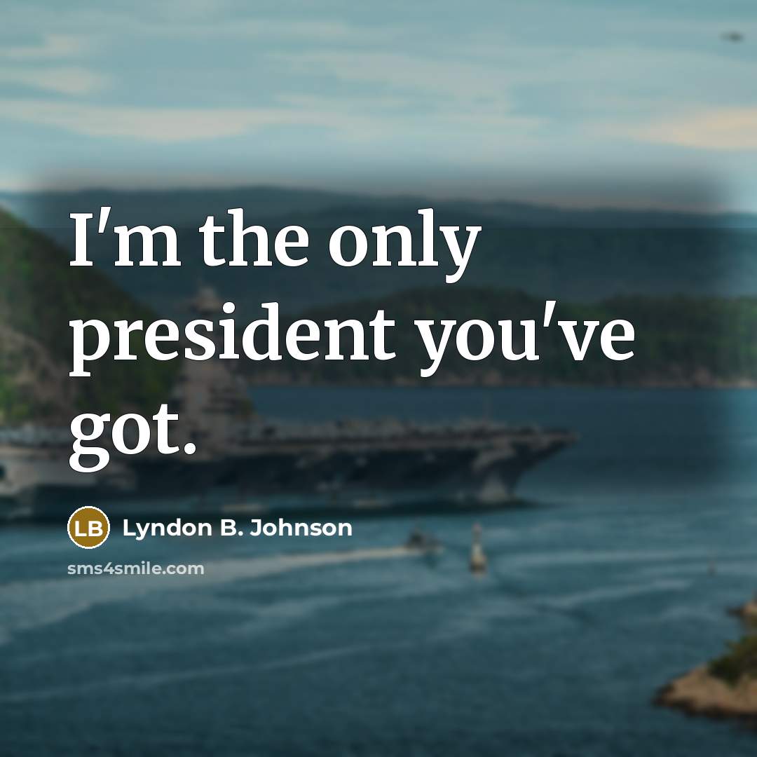 “I'm the only president you've got.…” quote by Lyndon B. Johnson