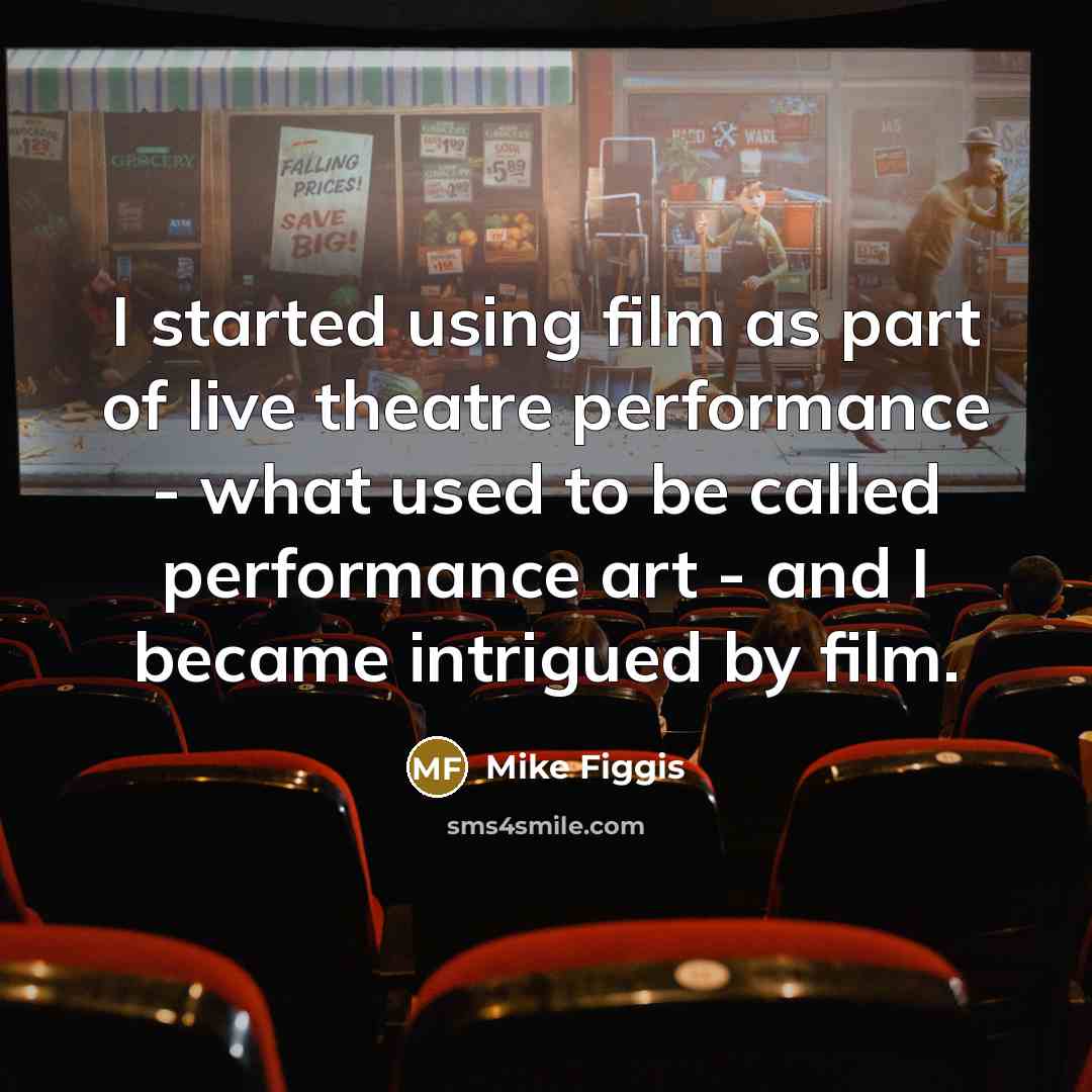 “I started using film as part of live theatre performance…” quote by Mike Figgis