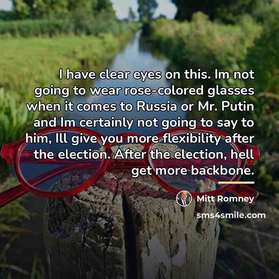 “I have clear eyes on this. Im not going to…” quote by Mitt Romney