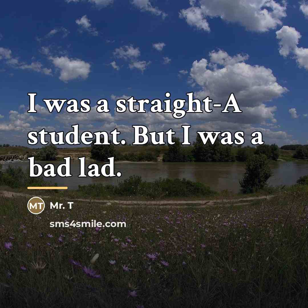“I was a straight-A student. But I was a bad…” quote by Mr. T