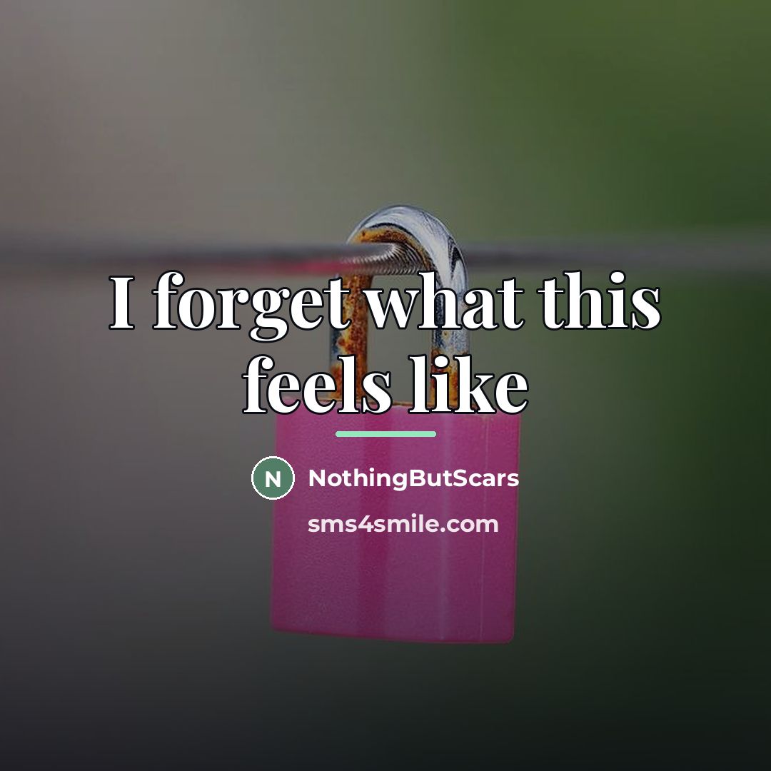 “I forget what this feels like…” quote by NothingButScars