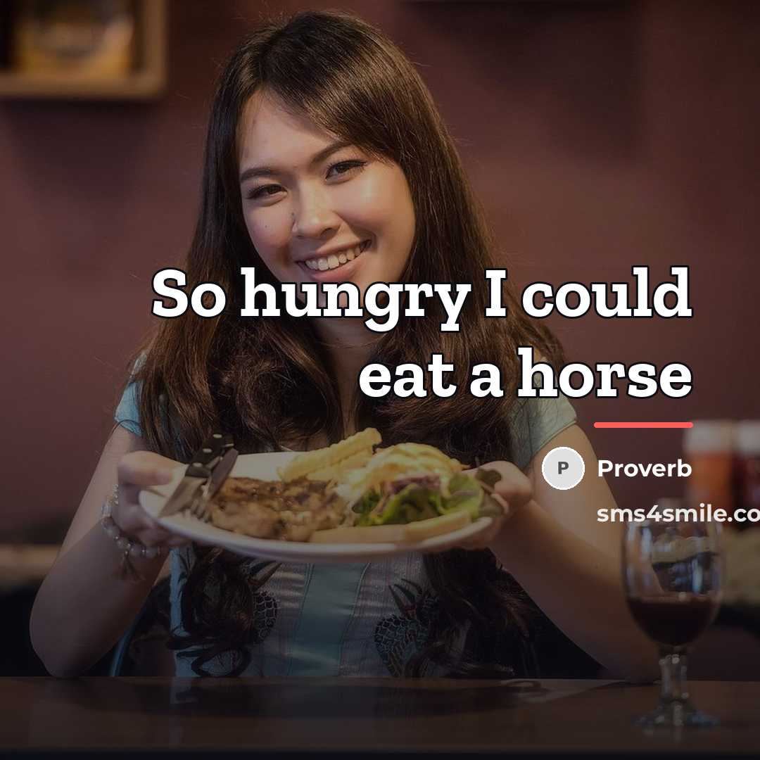 “So hungry I could eat a horse…” quote by Proverb