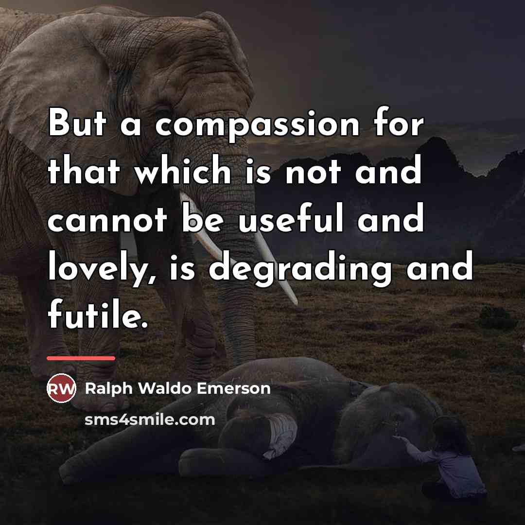 “But a compassion for that which is not and cannot…” quote by Ralph Waldo Emerson