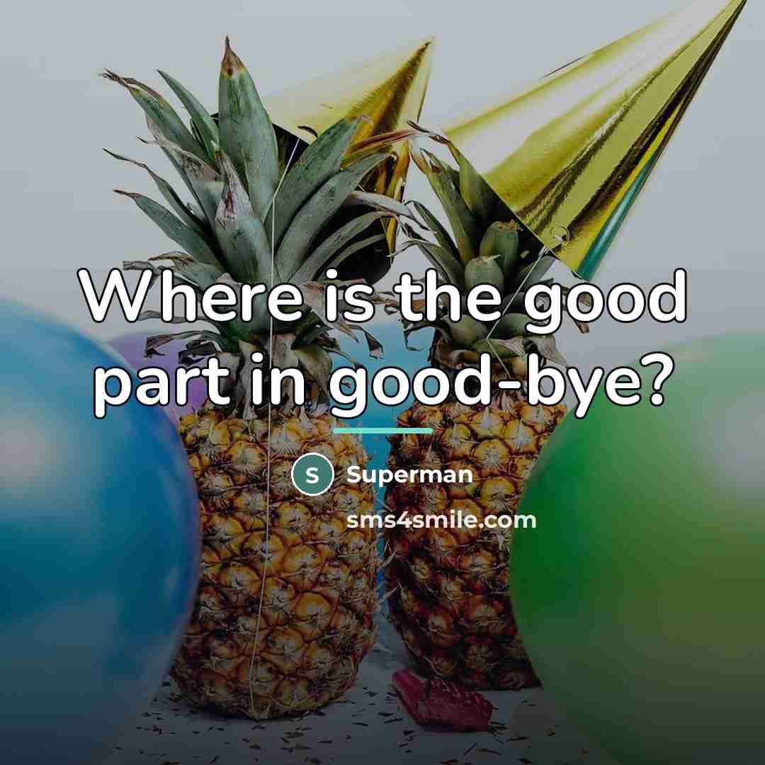“Where is the good part in good-bye?…” quote by Superman