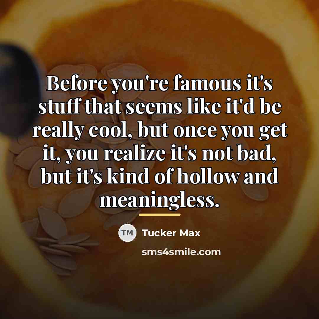 “Before you're famous it's stuff that seems like it'd be…” quote by Tucker Max