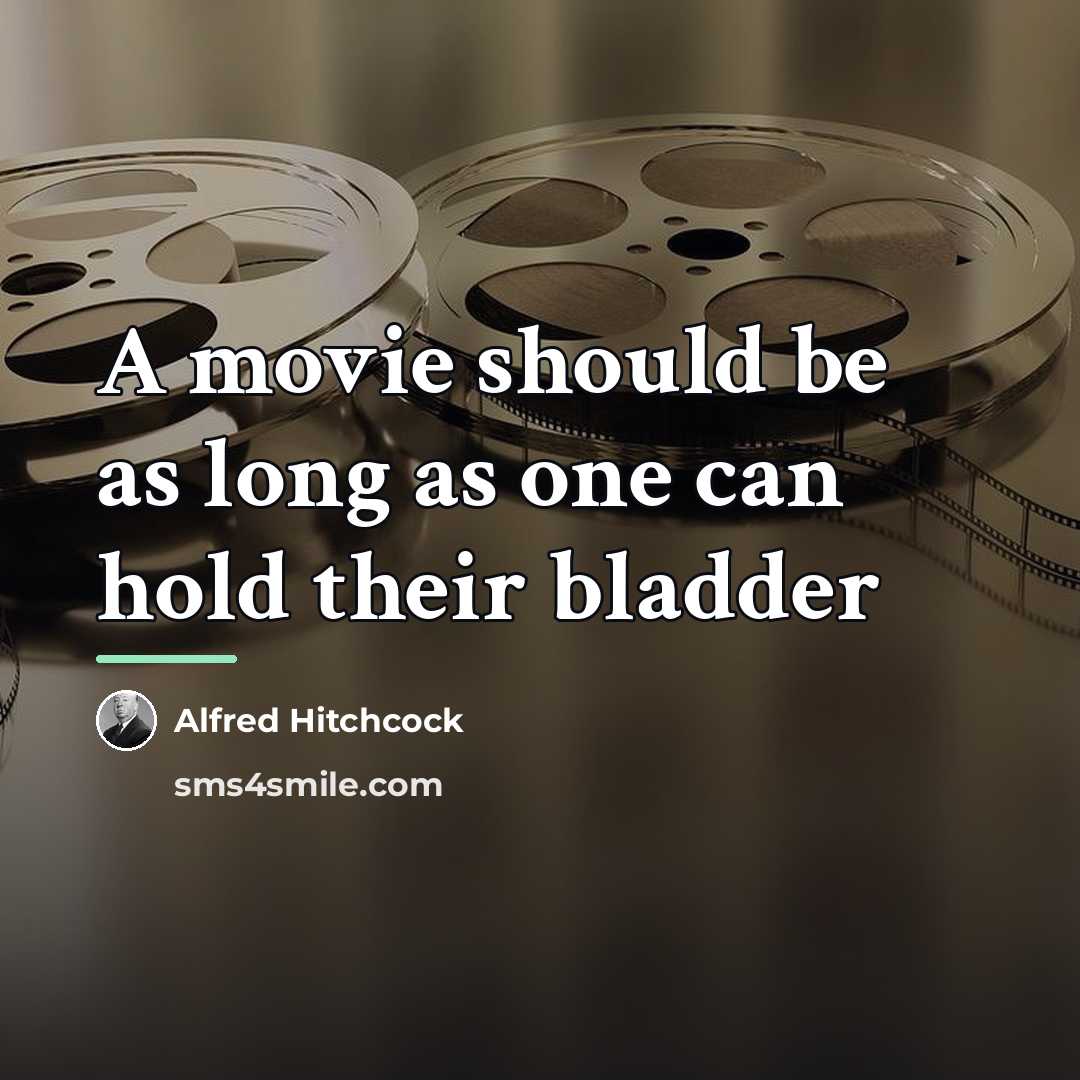 “A movie should be as long as one can hold…” quote by Alfred Hitchcock