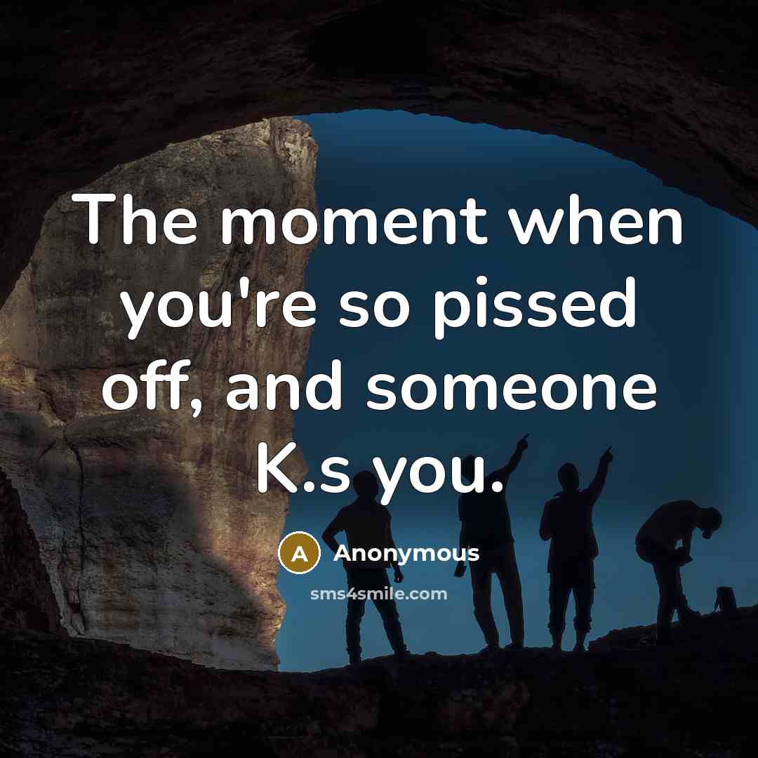 “The moment when you're so pissed off, and someone K.s…” quote by Anonymous