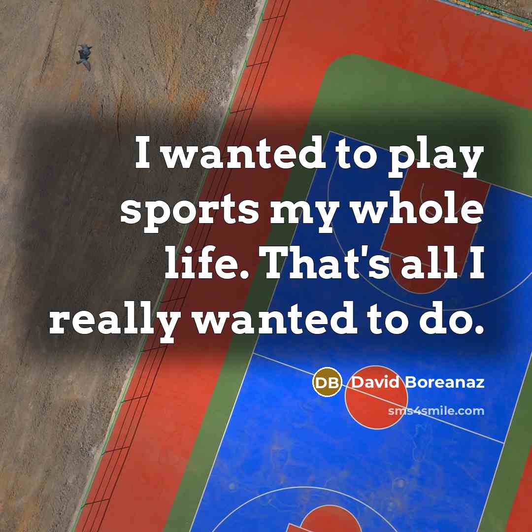 “I wanted to play sports my whole life. That's all…” quote by David Boreanaz