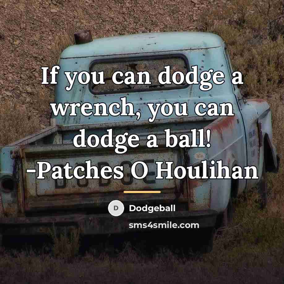 “If you can dodge a wrench, you can dodge a…” quote by Dodgeball