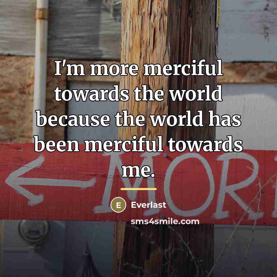 “I'm more merciful towards the world because the world has…” quote by Everlast