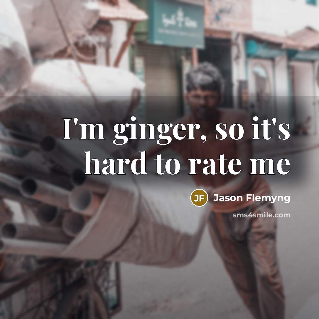 “I'm ginger, so it's hard to rate me…” quote by Jason Flemyng