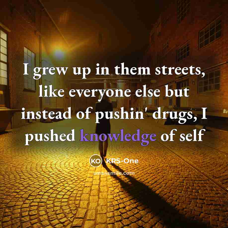 “I grew up in them streets, like everyone else but…” quote by KRS-One